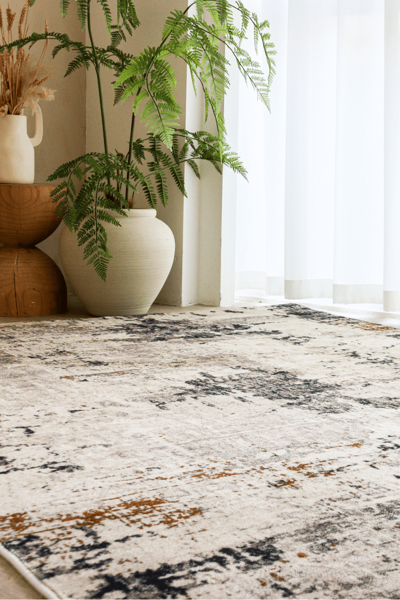 Tapis bronze anthracite | Moderne | Série Polyfibre Cachemire
