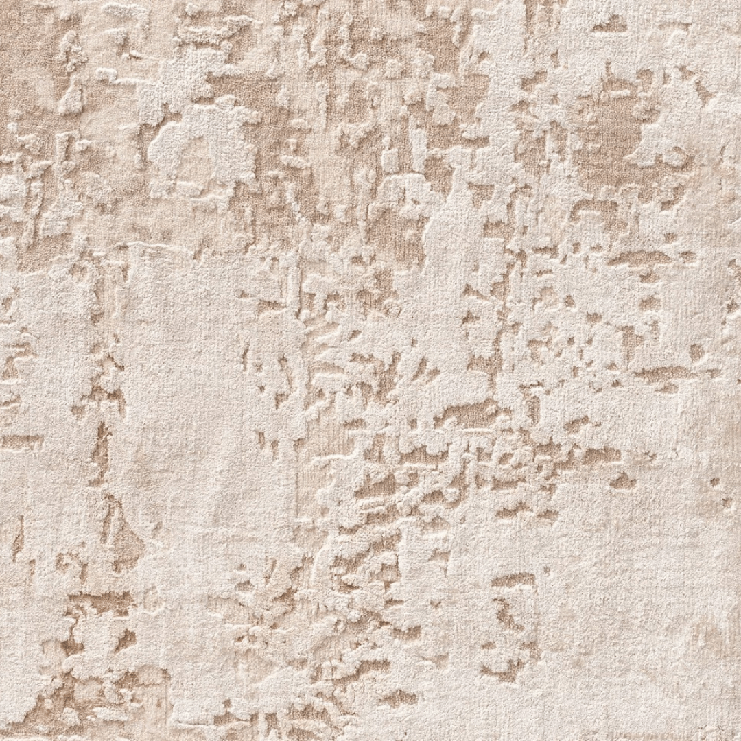 Tapis de pierre crème | Laine et soie de luxe, noué à la main