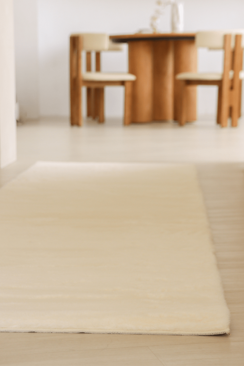 Tapis de couloir blanc crème | Série Cloud Fur