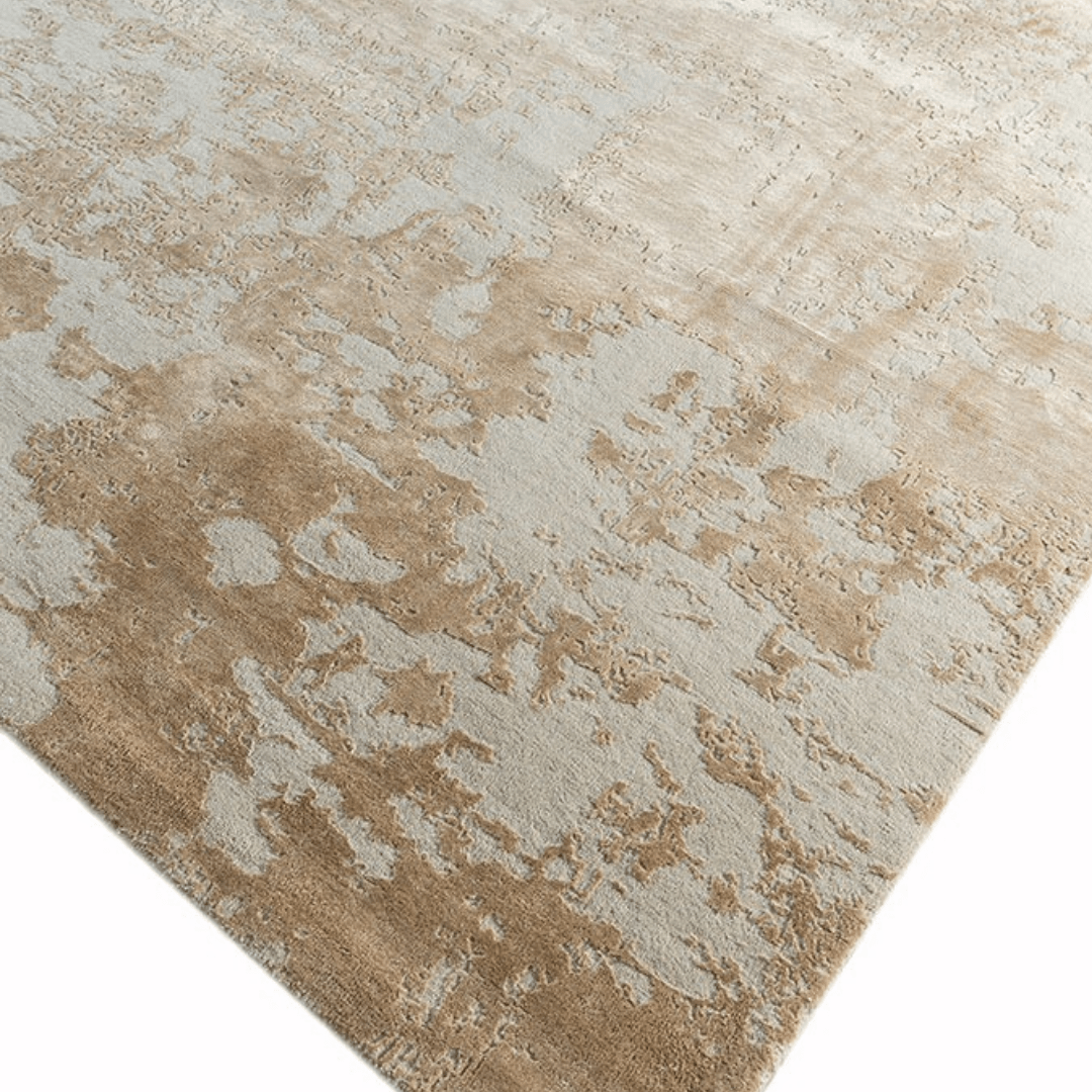 Tapis Faded Gold | Laine et soie de luxe nouées à la main