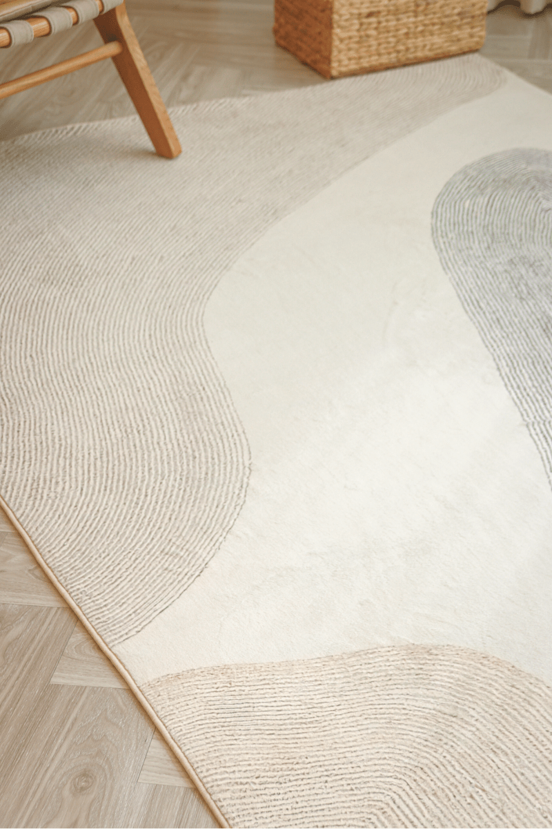 Tapis Sandy Grey Shores | Scandinave | Série Polyfibre Cachemire