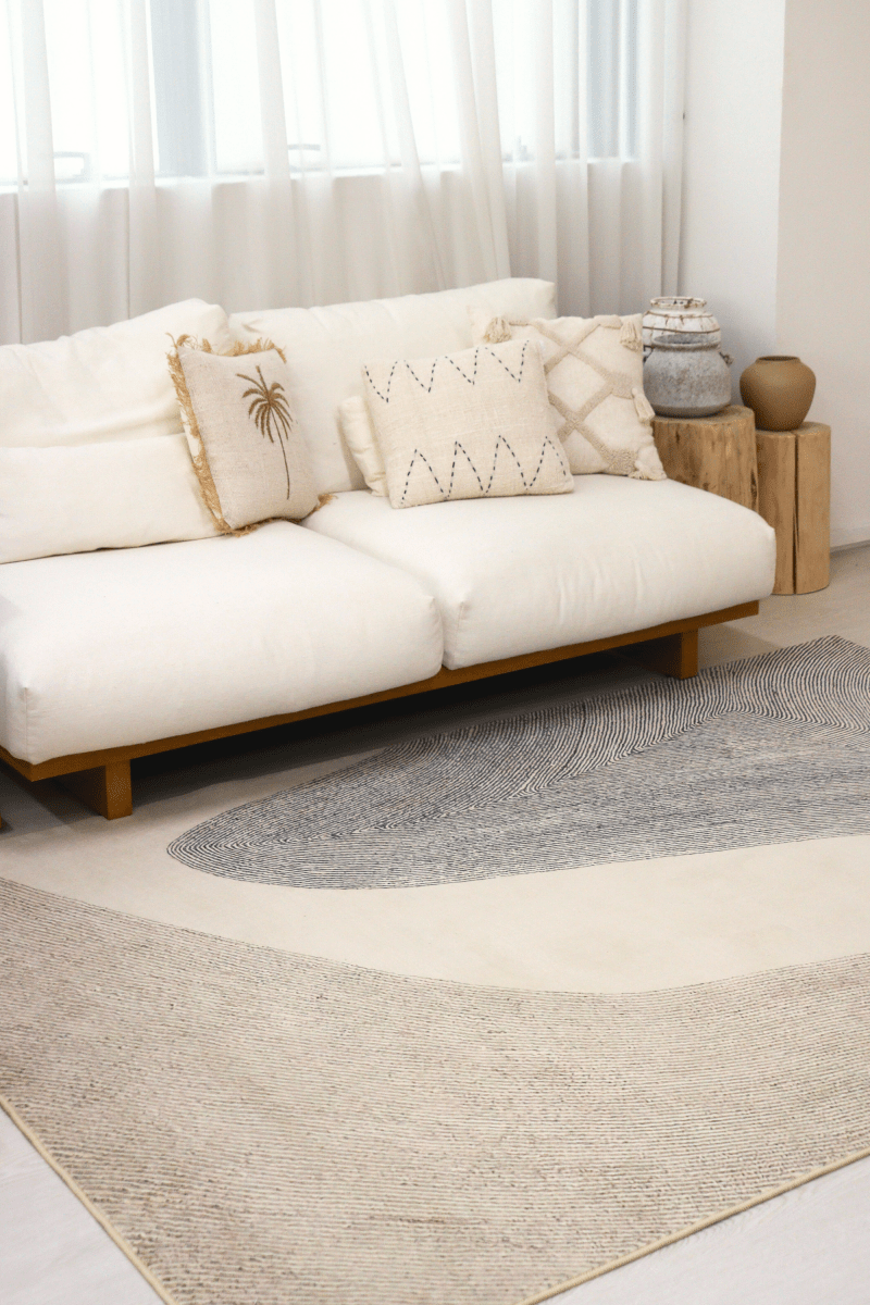 Tapis Sandy Grey Shores | Scandinave | Série Polyfibre Cachemire