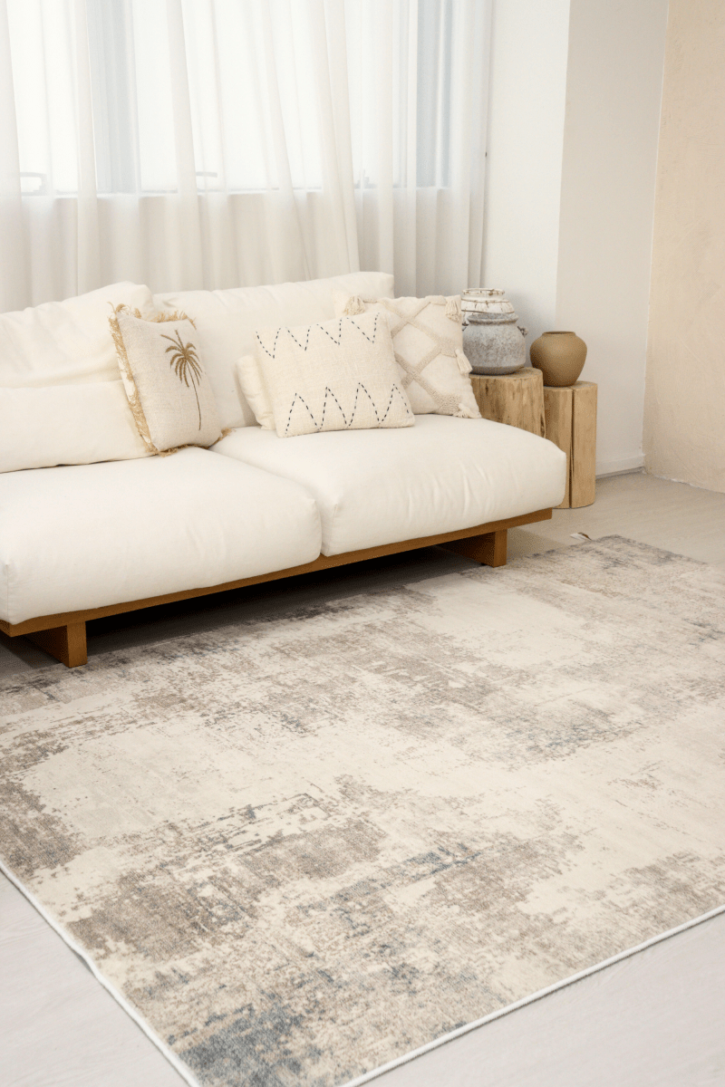 Tapis Silver Blue Mist | Moderne | Série Polyfibre Cashmere