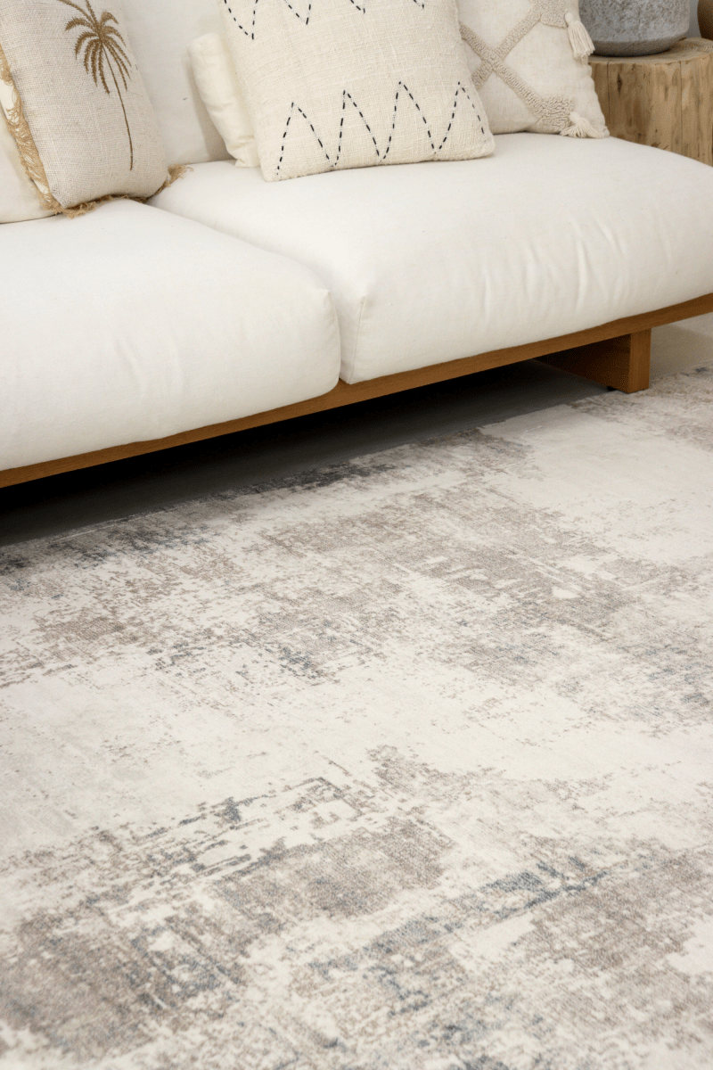 Tapis Silver Blue Mist | Moderne | Série Polyfibre Cashmere