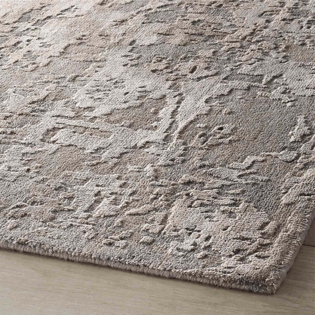 Tapis Silver Sage | Laine et soie de luxe, noué à la main