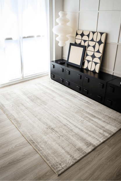 Tapis Cascade beige | Moderne | Série Polyfibre Cachemire