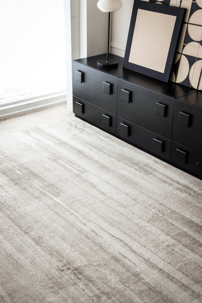 Tapis Cascade beige | Moderne | Série Polyfibre Cachemire