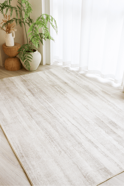 Tapis Cascade beige | Moderne | Série Polyfibre Cachemire
