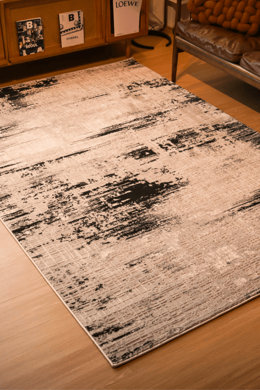 Tapis de luxe tissé noir | Série Carlton Modern