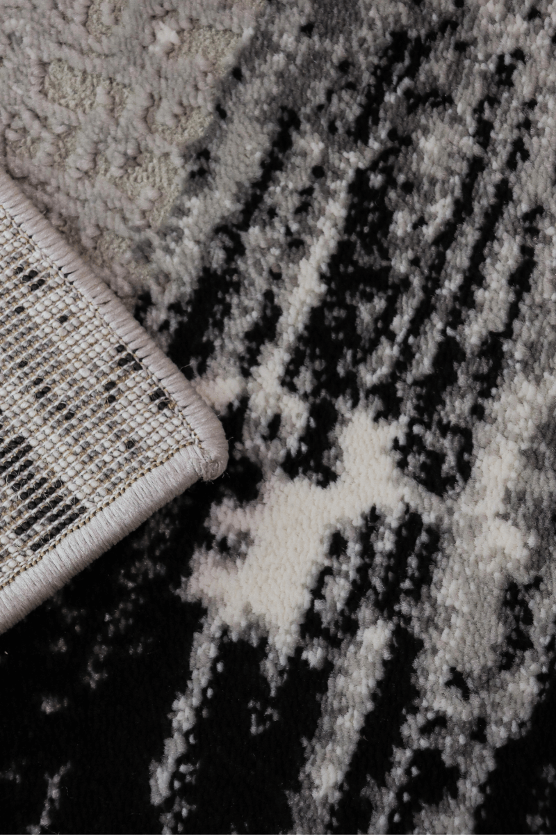 Tapis de luxe tissé noir | Série Carlton Modern