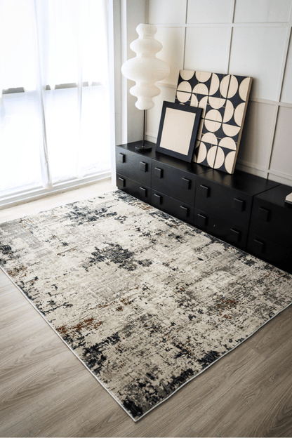 Tapis bronze anthracite | Moderne | Série Polyfibre Cachemire