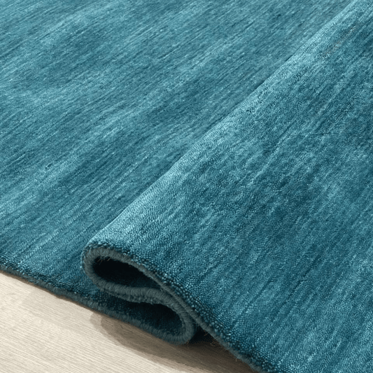 Tapis bleu cobalt | Laine de luxe tissée à la main