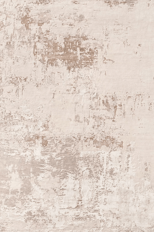 Tapis de pierre crème | Laine et soie de luxe, noué à la main