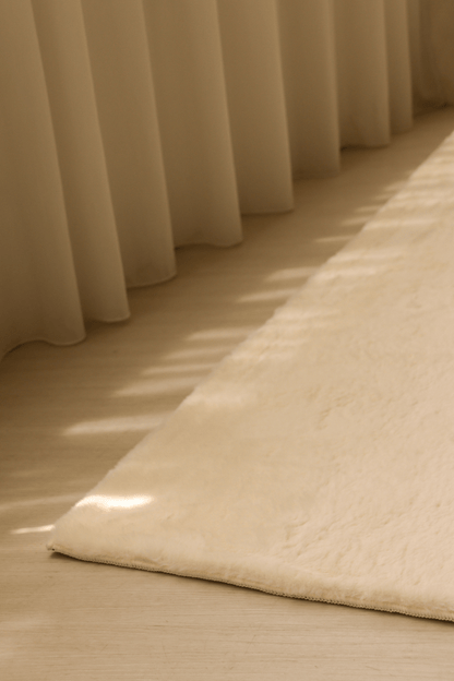 Tapis de couloir blanc crème | Série Cloud Fur