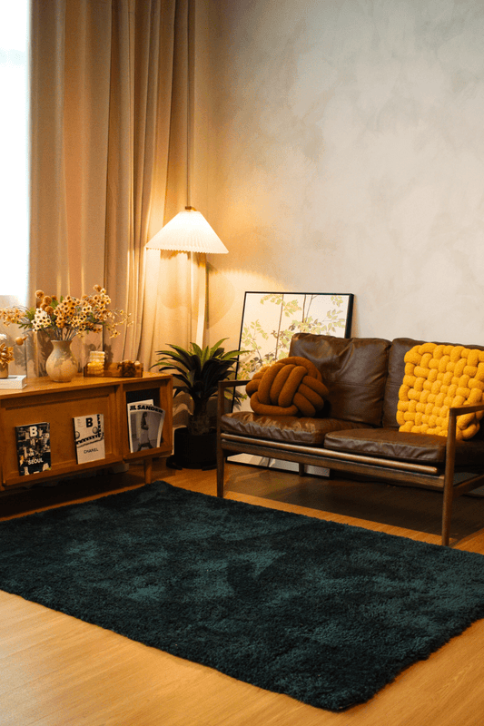 Tapis LuxeFur vert pin foncé | Série LuxeFur Dyed