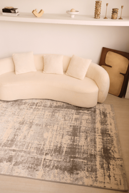 Tapis de luxe à motif treillis ivoire | Série Carlton Modern