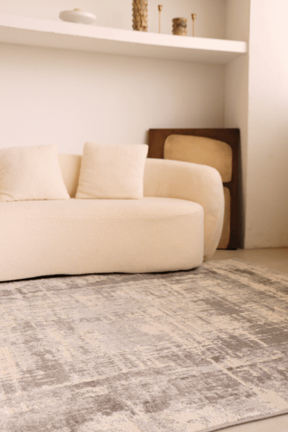 Tapis de luxe à motif treillis ivoire | Série Carlton Modern