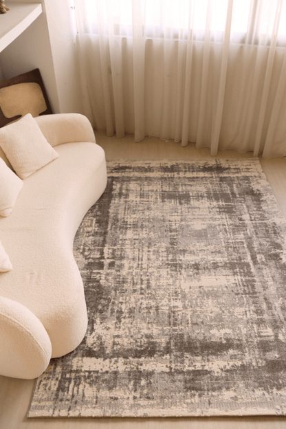 Tapis de luxe à motif treillis ivoire | Série Carlton Modern