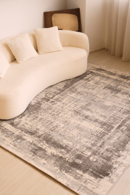 Tapis de luxe à motif treillis ivoire | Série Carlton Modern