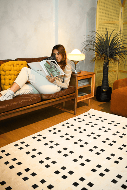 Tapis à carreaux Japandi | Série Wilton Dyed