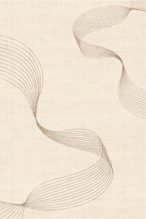 Tapis Lignes Fluides | Scandinave | Série Polyfibre Cachemire