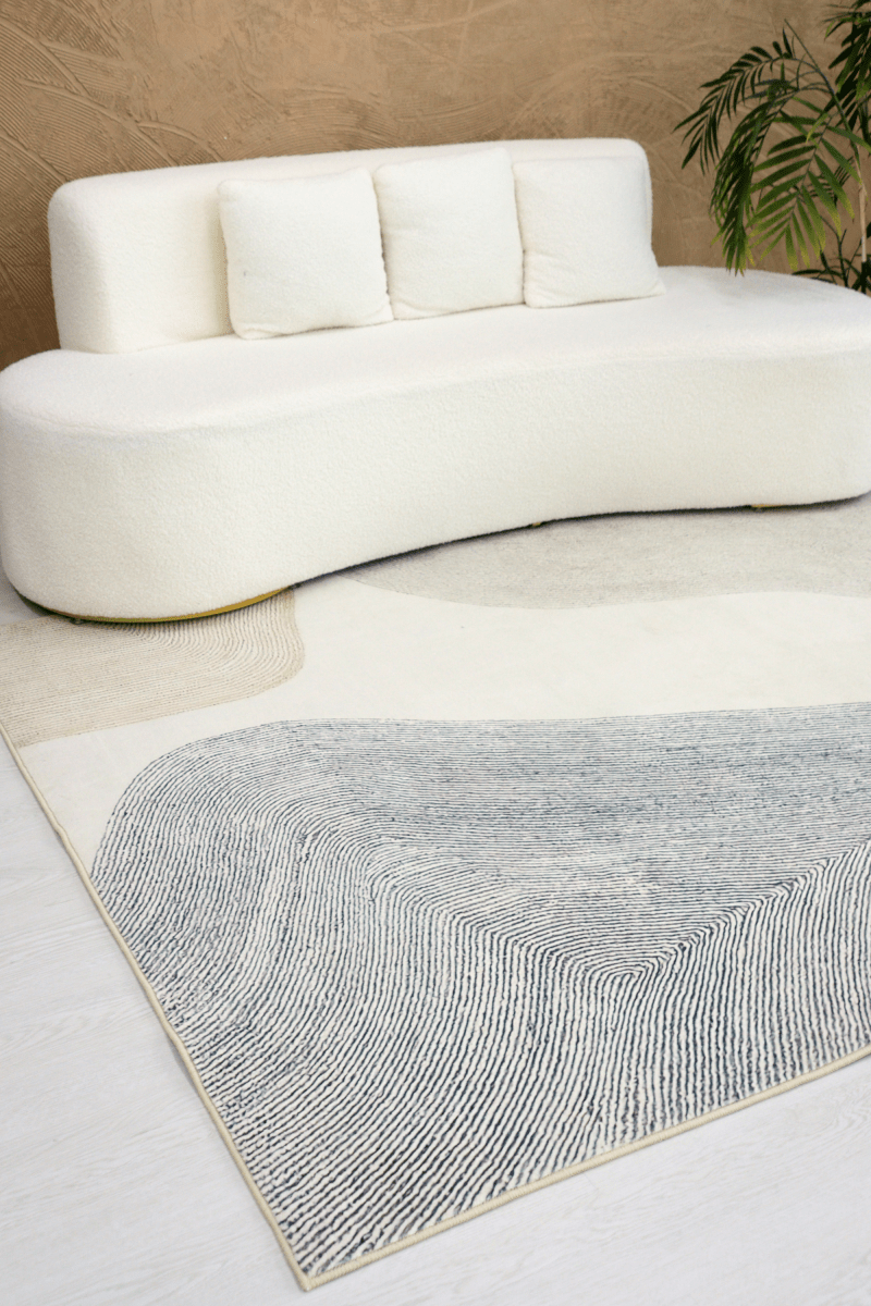 Tapis Sandy Grey Shores | Scandinave | Série Polyfibre Cachemire