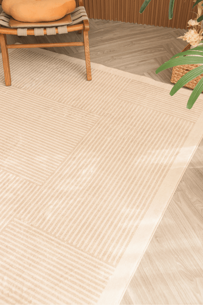 Tapis Sandy Stripes | Scandinave | Série Polyfibre Cachemire