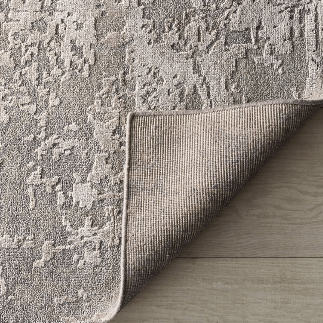 Tapis Silver Sage | Laine et soie de luxe, noué à la main