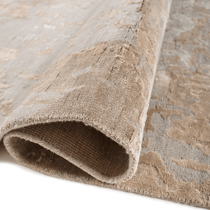 Tapis Silversand Gold | Laine et soie de luxe, noué à la main
