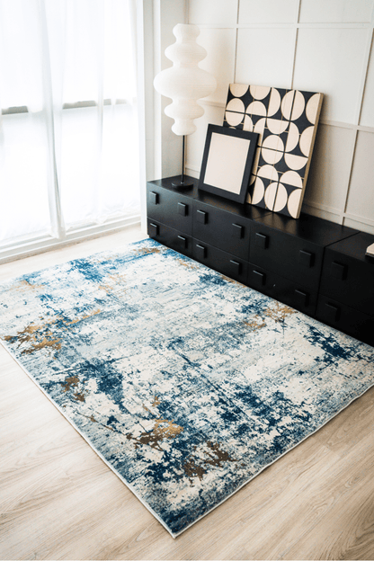Tapis Sky Gold Splash | Moderne | Série Polyfibre Cachemire