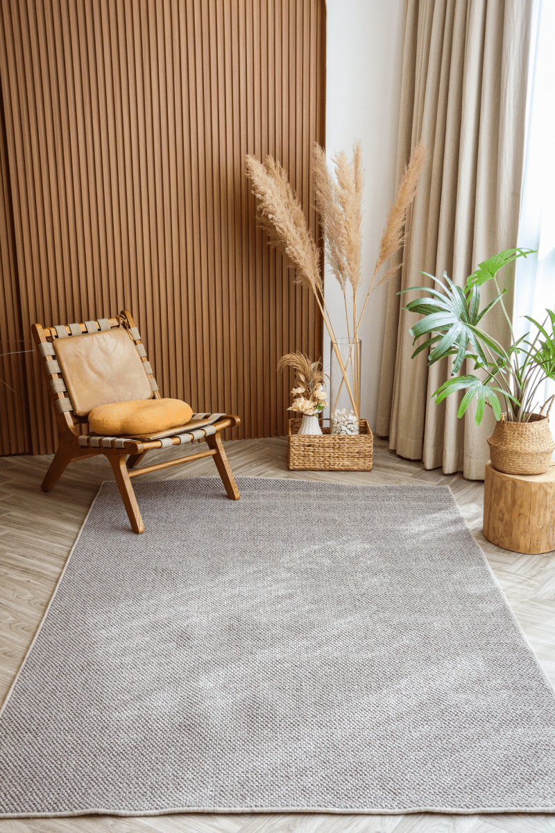 Tapis à poils bouclés en pierre | Série Earth